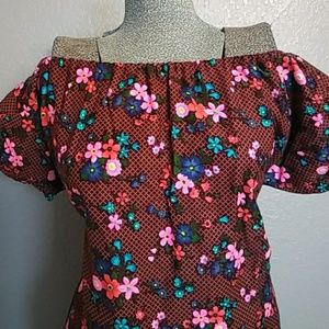 🚫SOLD🚫60's Floral Pesant Blouse